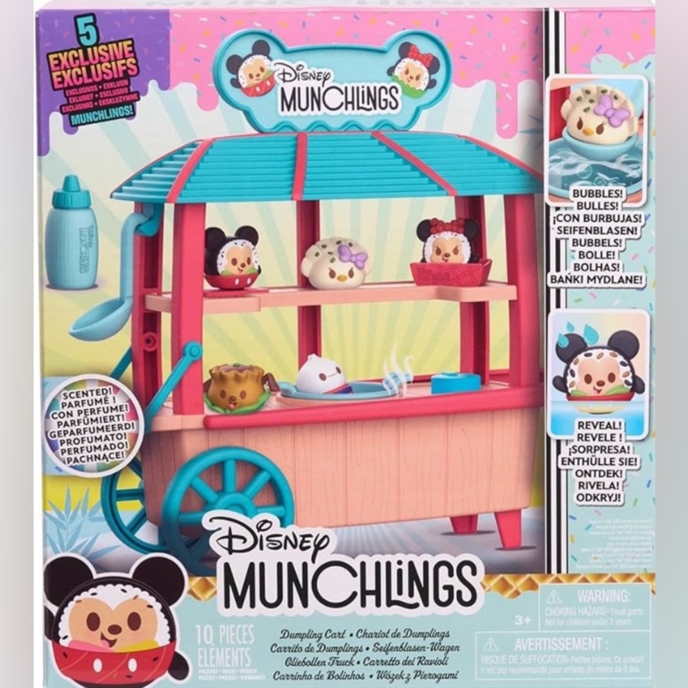 New Amazon exclusive Disney Munchlings Dumpling Cart Playset - Pink and Blue